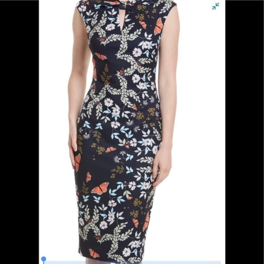 Floral Sleeveless Dress - Black